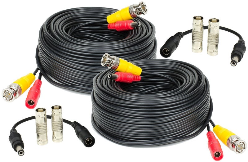 Amcrest 2-Pack 60 Feet Pre-Made All-in-One Siamese BNC Video and Power CCTV Security Camera Cable with Two Female Connectors for 960H & HD-CVI Camera and DVR (SCABLEHD60B-2pack) - Image 1